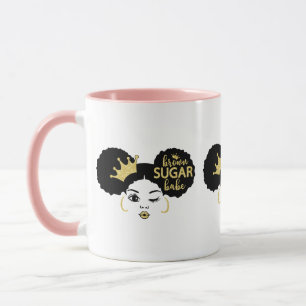 Mug Babe Brown Sugar en noir et or