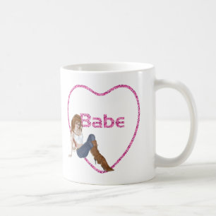 Mug Babe Parties scintillant Coeur Candy Redhead Girl 
