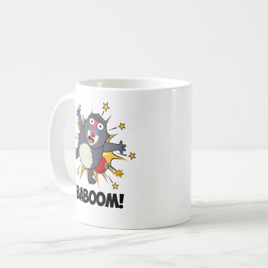 Mug Baboom Drôle Explosif Baboon Pun (Devant gauche)