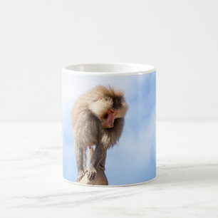 Mug Babouin singe au sommet d'une montagne