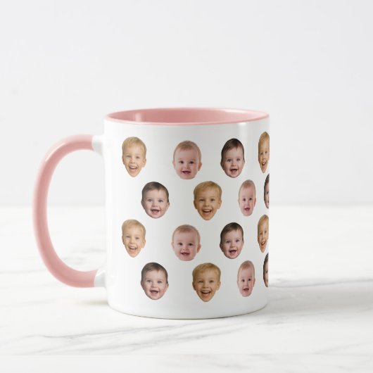 Mug Baby 3 Photo Face Mug, Personalized Gift (Gauche)