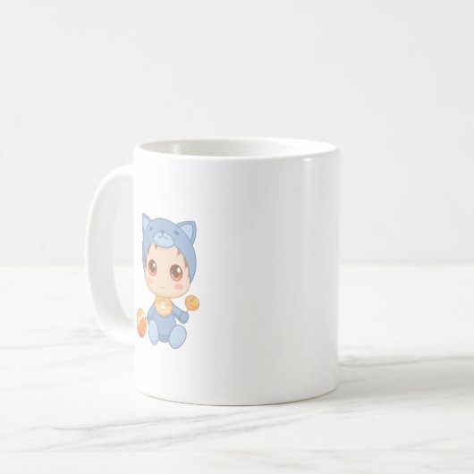 Mug Baby Boy Girl Chat Jumpsuit (Devant gauche)