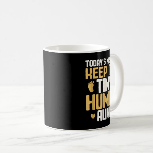 Mug Baby Daddy Keep The Tiny Human Alive Funny New Dad (Devant droit)