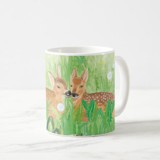 Mug Baby Deer - Fawns in Tall Grass Illustration