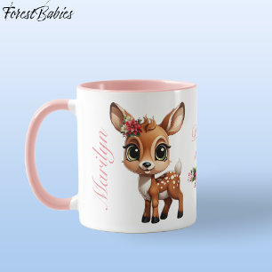 Mug Baby Deer, Floral Fawn, Doe 🦌 🎄 Deer Loved