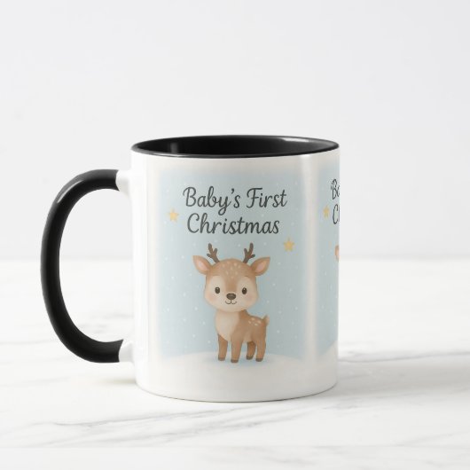 Mug Baby first christmas reindeer cute cozy holiday (Gauche)