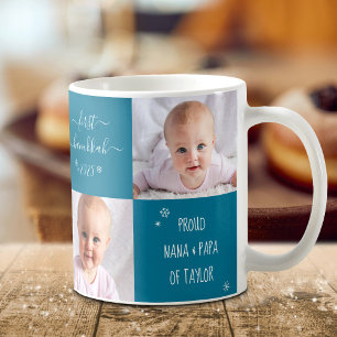 Mug Baby First Hanukkah Grandparents 2 Photo Custom