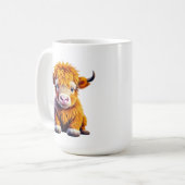 Mug Baby Highland Cow Adorable Ai Art (Devant gauche)