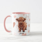 Mug Baby Highland Cow Nom personnalisé (Gauche)