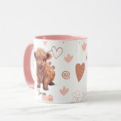 Mug Baby Highland Cow Nom personnalisé (Devant gauche)