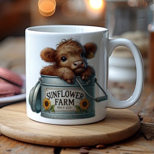 Mug Baby Highland Cow Sunflower Farm