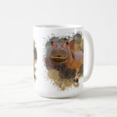 Mug Baby Hippo Abstrait Paint Splatter Faune (Devant droit)