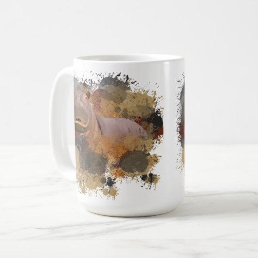 Mug Baby Hippo Abstrait Paint Splatter Faune (Devant gauche)