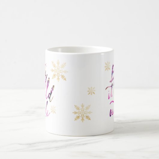 Mug Baby It's Cold Outside Chic Rose Aquarelle Script (Centre)
