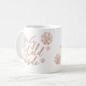 Mug Baby It's Cold Outside Chic Rose Aquarelle Script (Devant gauche)