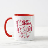 Mug Baby It's Cold Outside Rouge Fêtes de Noël de Noël (Gauche)