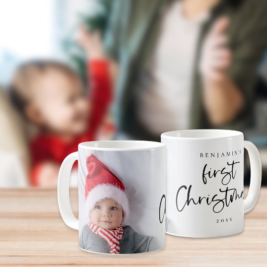 Mug Baby Prénom Noël Année Photo Overlay