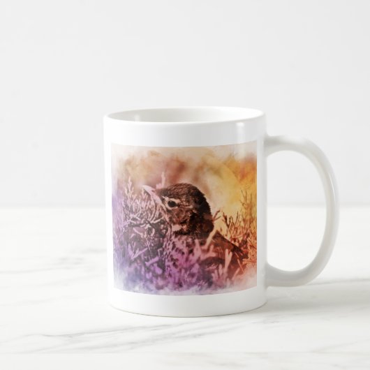 Mug Baby Robin Watercolor Pastels (Droite)
