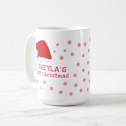 Mug Baby`s First Christmas Santa Hat Snowflake (Devant gauche)