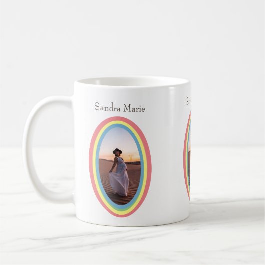 Mug Baby shower arc-en-ciel moderne muet cadeau (Gauche)