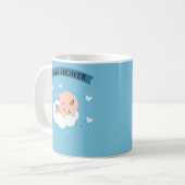 Mug Baby shower Bleu clair Cuit CUSTOM (Devant gauche)