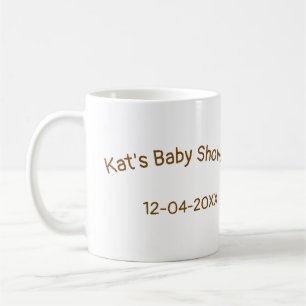 Mug baby shower Brown ours en peluche ajouter nom date