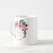 Mug Baby shower d'aquarelle rose et or (Devant gauche)
