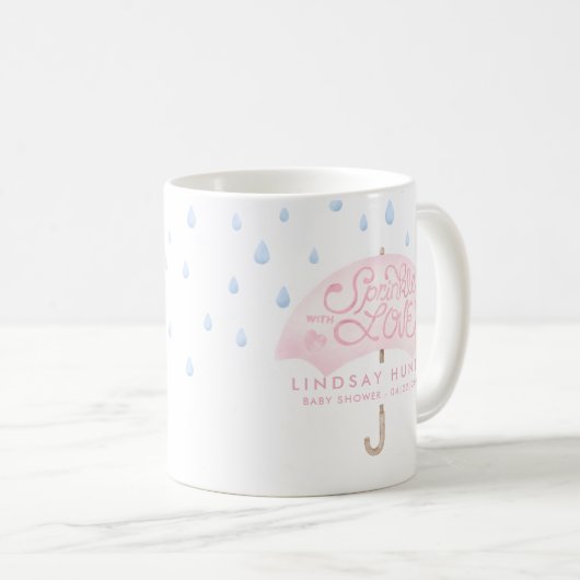 Mug Baby shower d'arrosage de parapluie (Devant droit)
