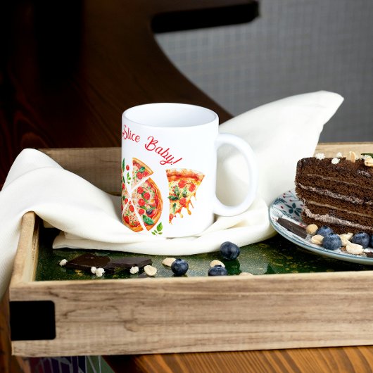 Mug Baby shower de tranche de pizza italienne moderne