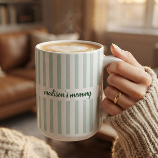 Mug Baby Shower | Écriture Élégante Maman Papa Tante P