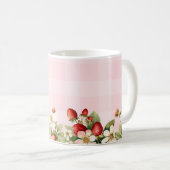 Mug Baby shower en vichy rose fraise (Devant droit)