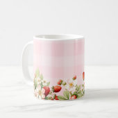 Mug Baby shower en vichy rose fraise (Devant gauche)