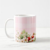 Mug Baby shower en vichy rose fraise (Gauche)