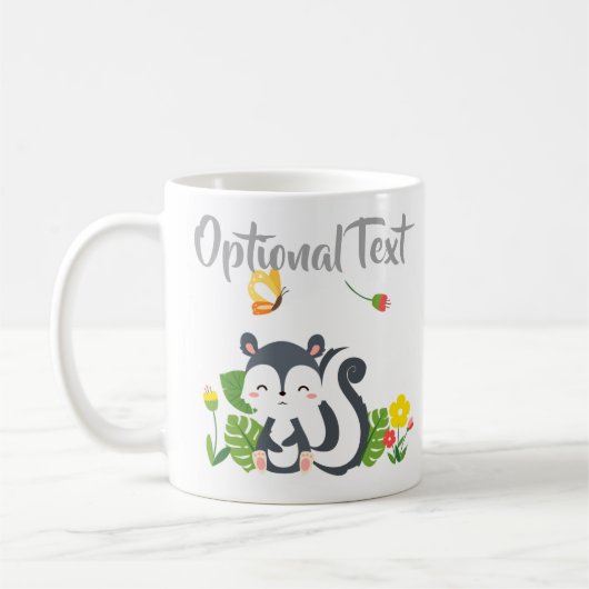 Mug Baby Skunk, Papillon & Fleurs (Gauche)