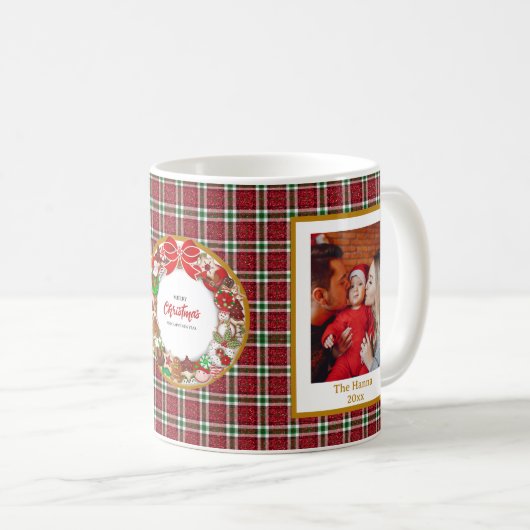 Mug Baby's First Christmas Custom Name Photo Keepsake (Devant droit)
