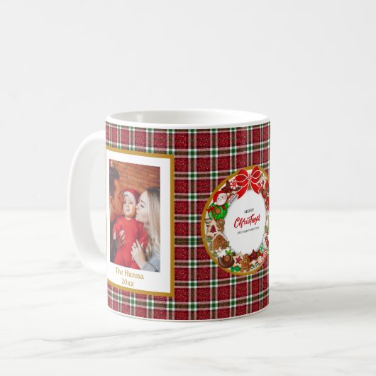 Mug Baby's First Christmas Custom Name Photo Keepsake (Devant gauche)