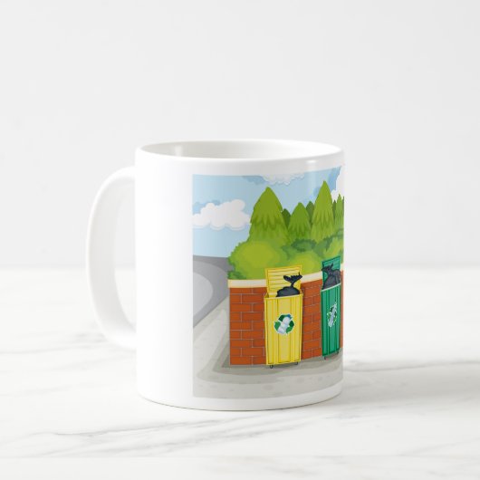 Mug Bac de recyclage (Devant gauche)