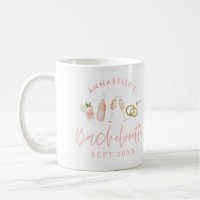 Bachelorette de champagne moderne rose girly éléga