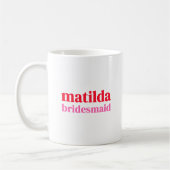 Mug Bachelorette minimaliste rouge et rose (Gauche)