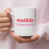 Mug Bachelorette minimaliste rouge et rose