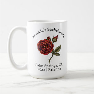 Mug Bachelorette Mois de naissance Fleur Juin Rose