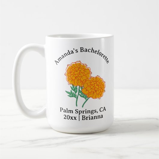 Mug Bachelorette Mois de naissance Fleur Octobre Marig (Gauche)