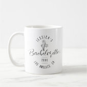 Mug Bachelorette Naissance Mars Fleur Chic noir Script (Gauche)