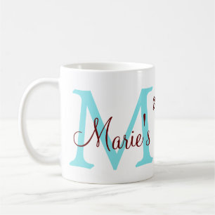 Mug bachelorette parti monogramme ajouter nom date pla