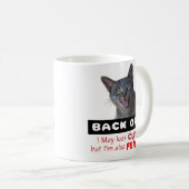 Mug BACK OFF Cute Cat - mignonne mais flippante (Devant droit)