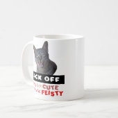 Mug BACK OFF Cute Cat - mignonne mais flippante (Devant gauche)