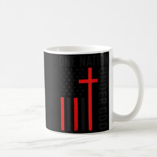 Mug Back One Nation Under God American Flag Christian (Droite)