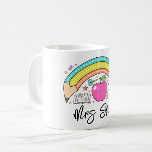 Mug back School Rainbow Teacher Life (Devant gauche)