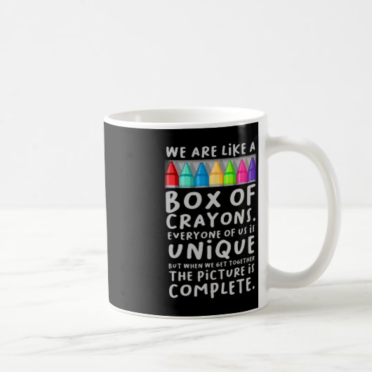 Mug Back to School Teacher We Are Like A Box Of Crayon (Droite)