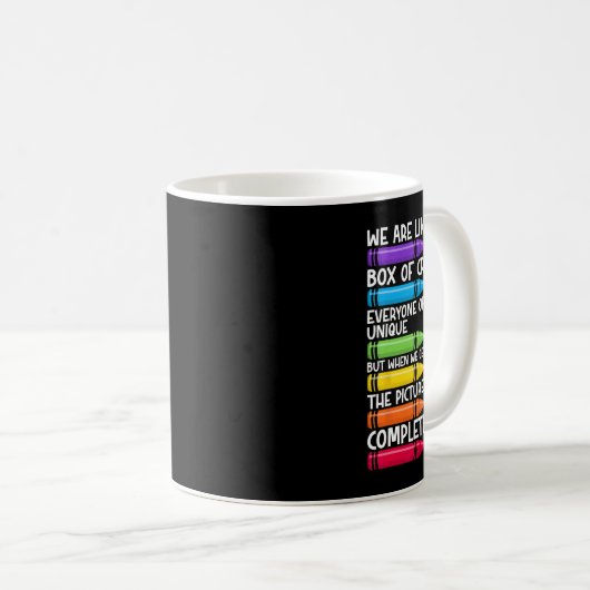 Mug Back to School Teacher We Are Like A Box Of Crayon (Devant droit)